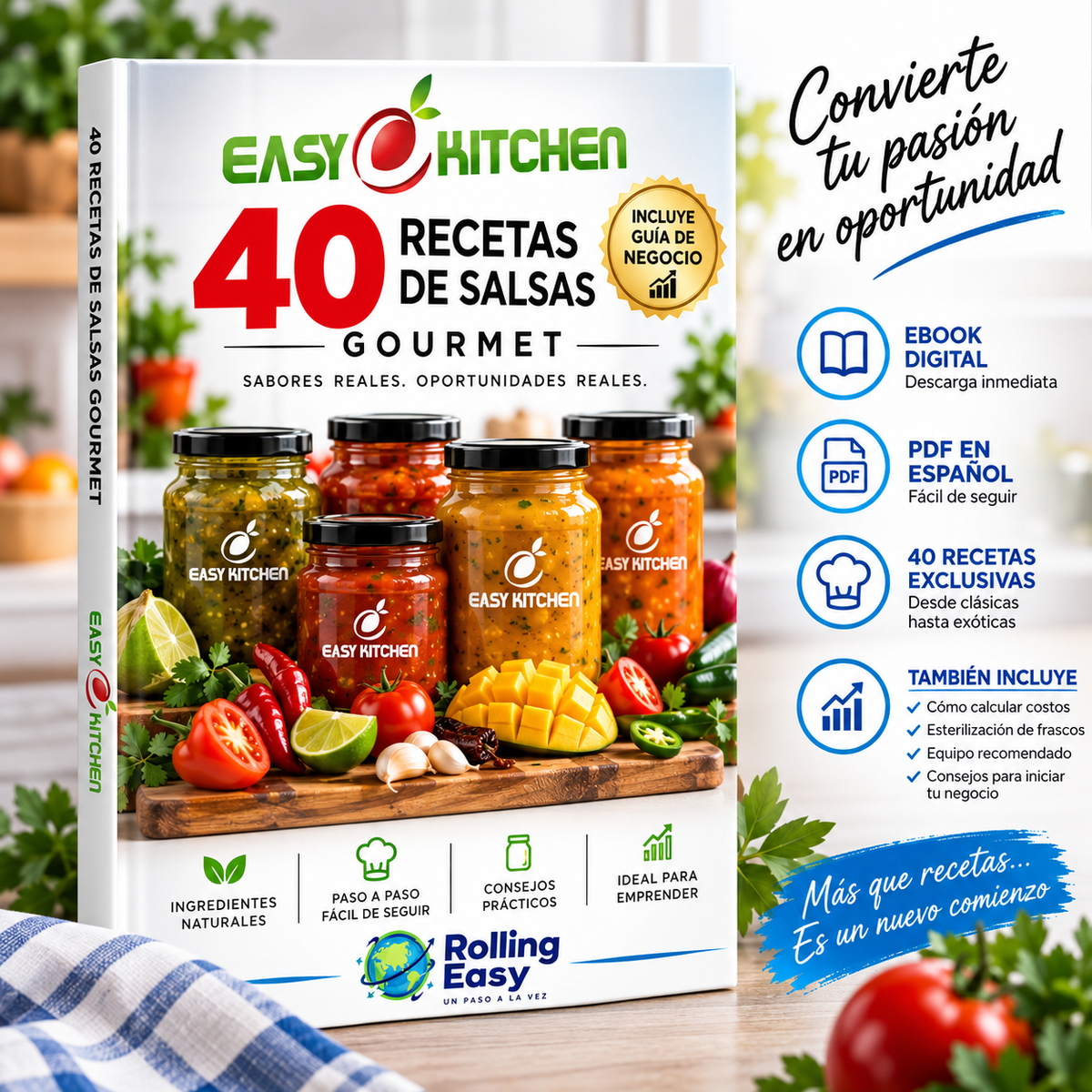 40 Salsas Gourmet – Recetario digital para emprender | Easy Kitchen