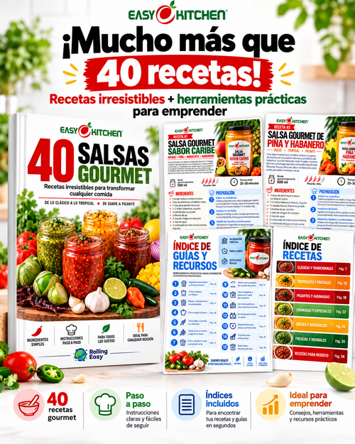 40 Salsas Gourmet – Recetario digital para emprender | Easy Kitchen