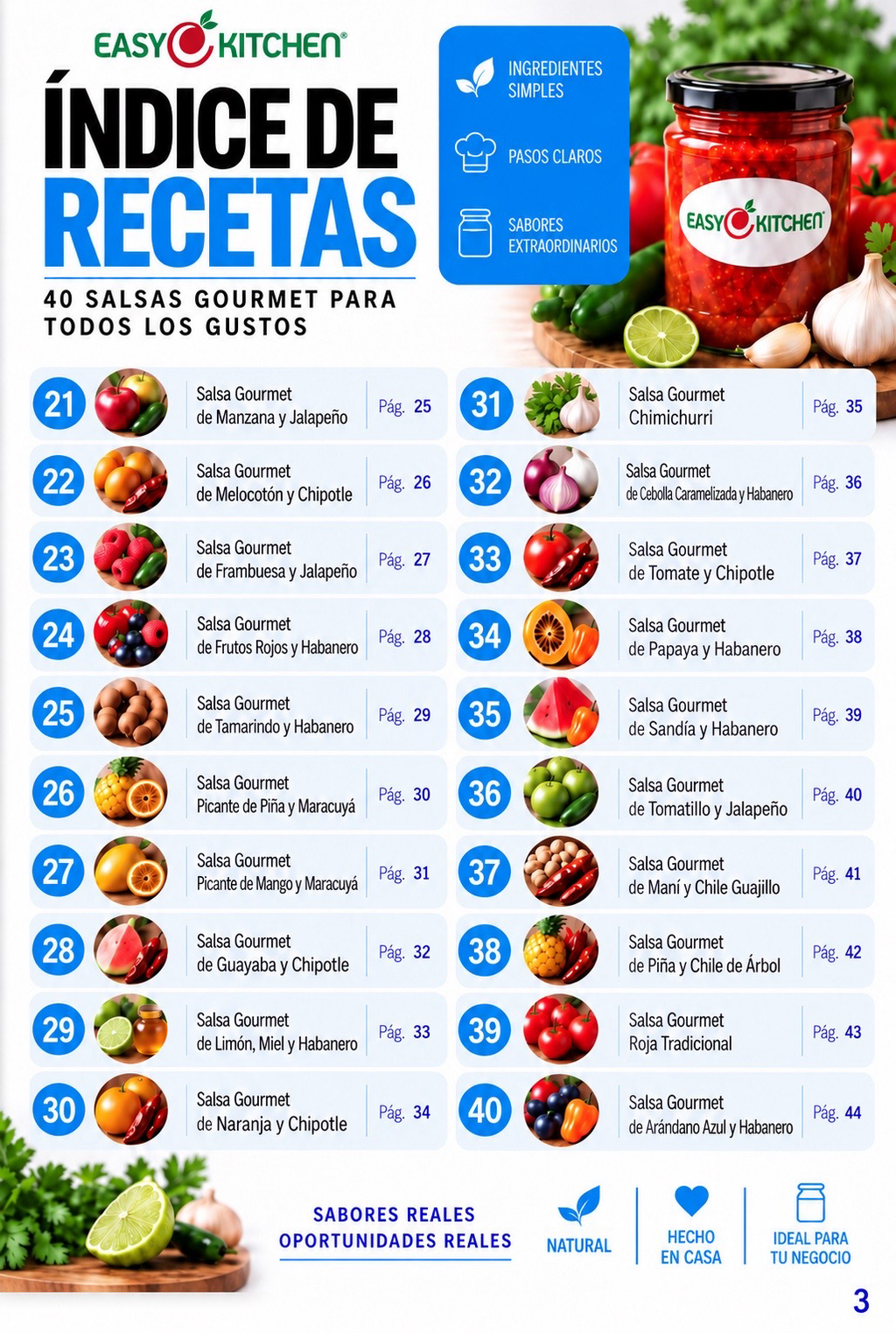 40 Salsas Gourmet – Recetario digital para emprender | Easy Kitchen