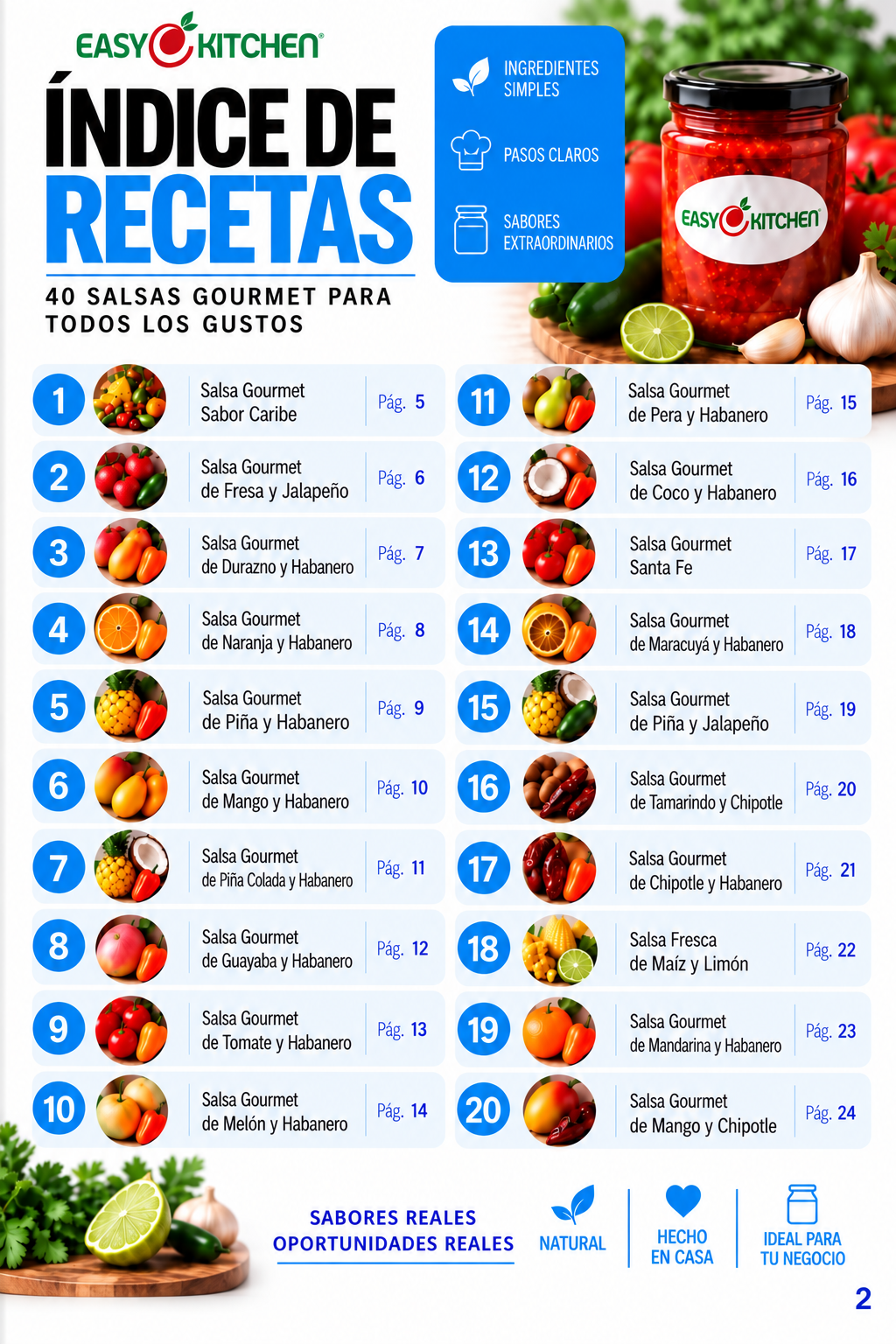 40 Salsas Gourmet – Recetario digital para emprender | Easy Kitchen