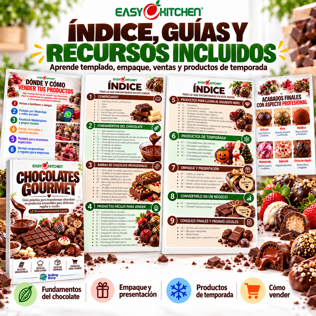Chocolates Gourmet – Guía Práctica para Crear, Presentar y Vender